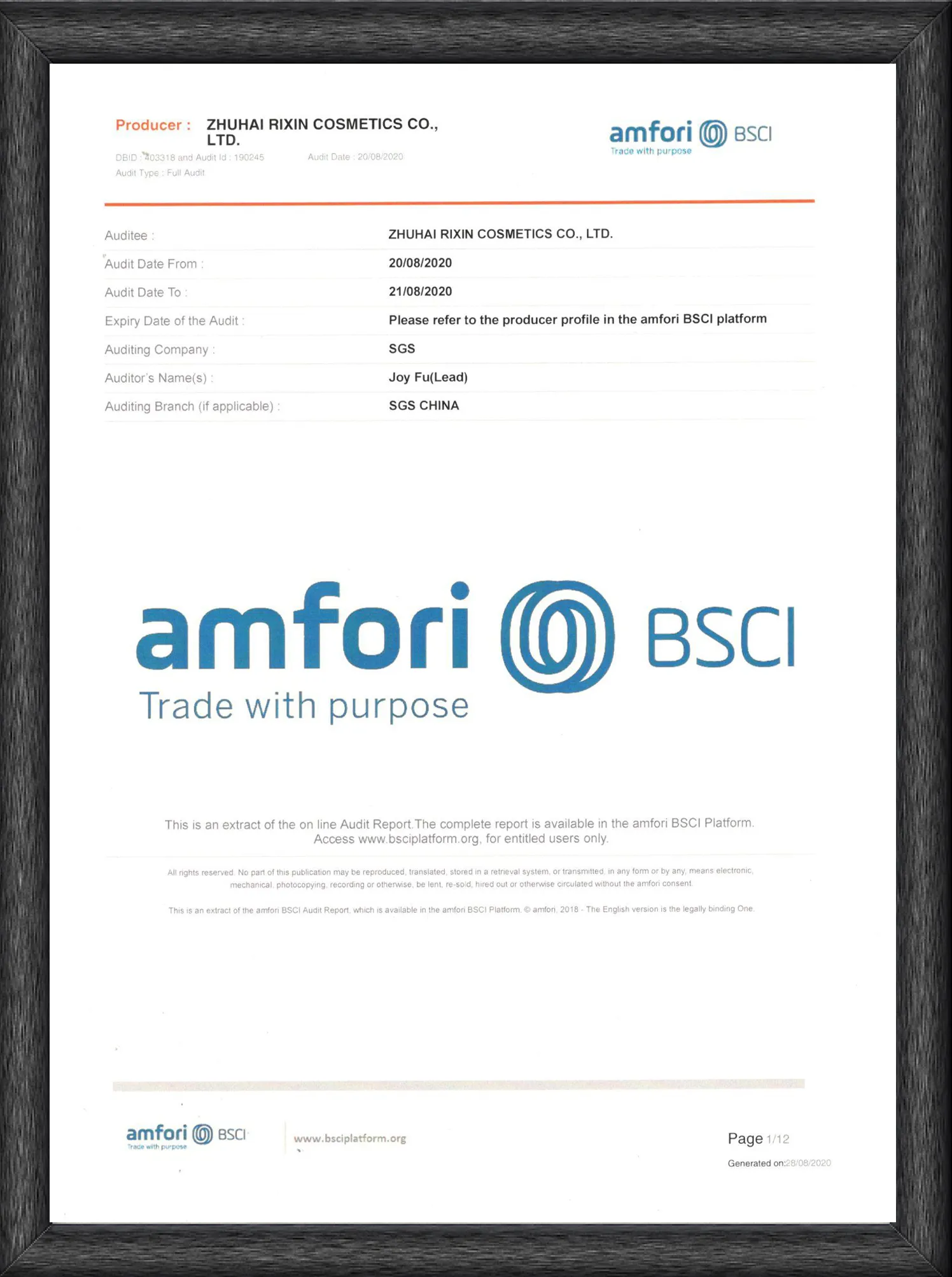 BSCI Certification