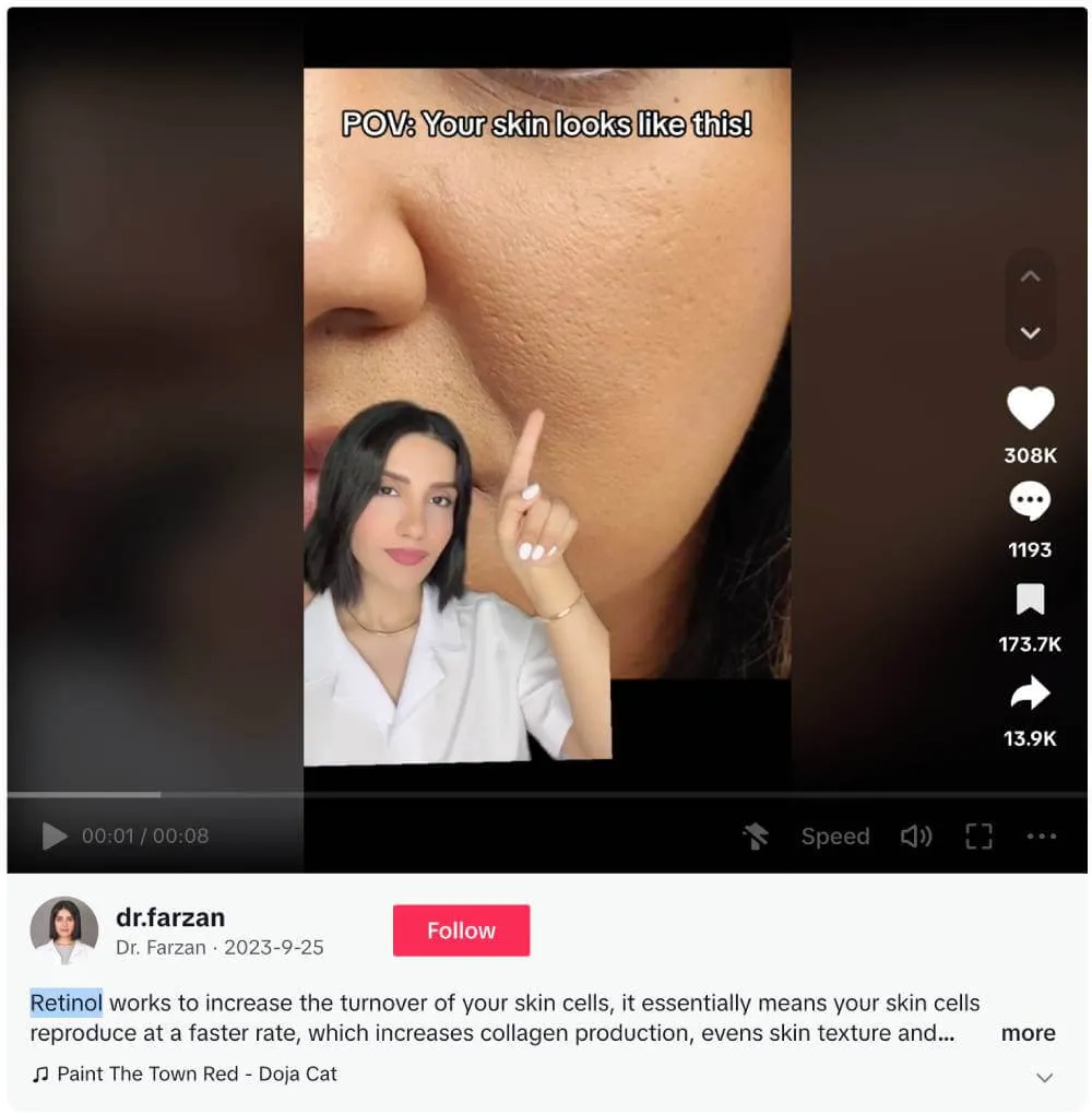 2024年和2025年护肤趋势 - TikTok上的生物视黄醇趋势