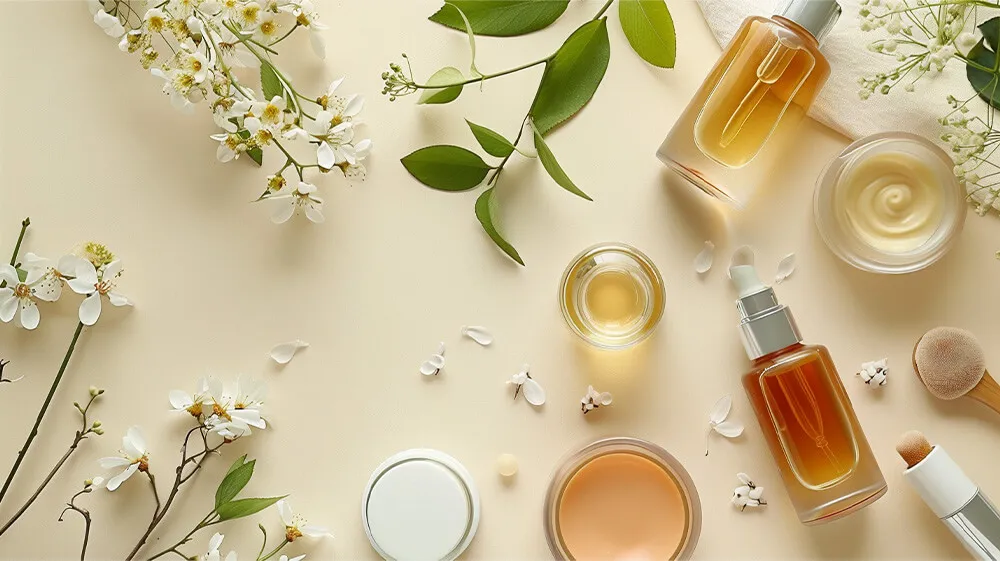 护肤产品和植物