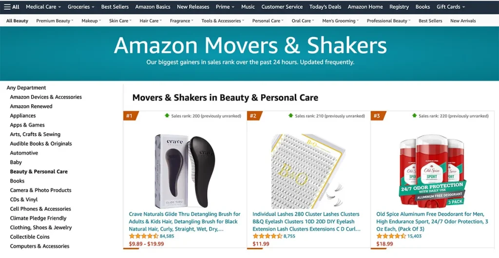 亚马逊美容热门新品类别