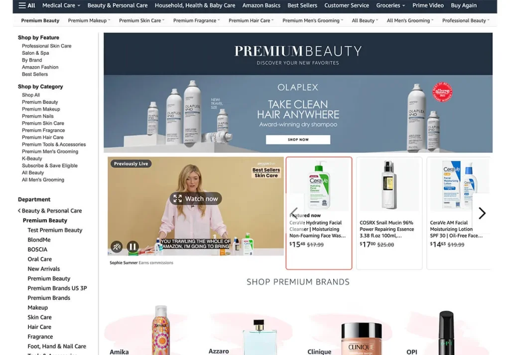 亚马逊高端美容类别