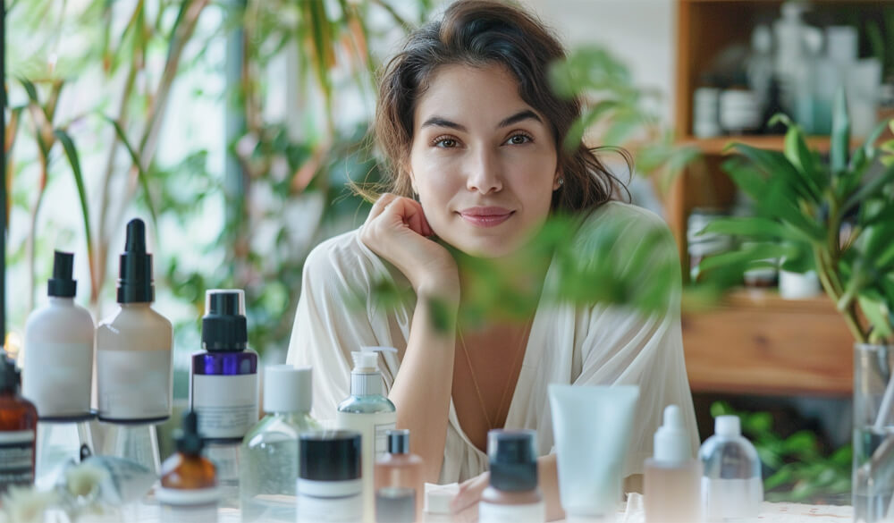 手持产品的快乐女性