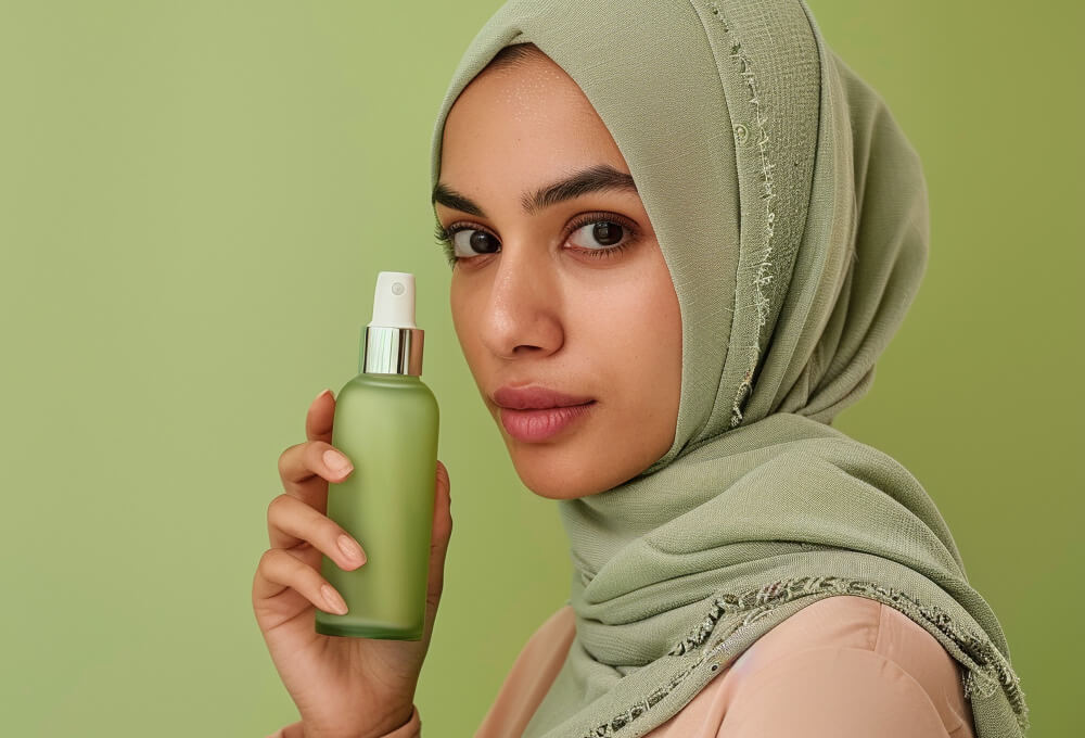 手持产品的女性