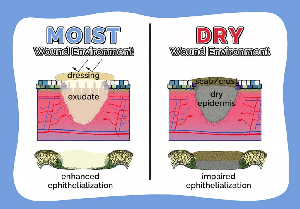Basics of Moist vs Dry Wound Healing